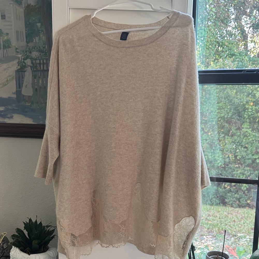 Chico's Black Label Soft Cream Women's 100% cashmere Sweater - Picture 3 of 6